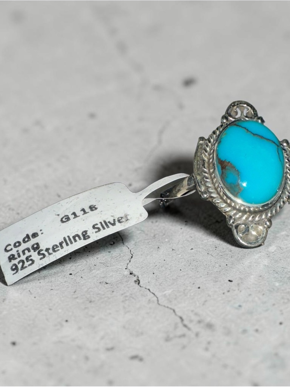 925 Sterling Silver Mexican Turquoise Ring size 9
